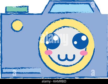 kawaii cute happy digital camera Stock Vector