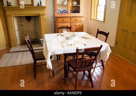 A vintage dining room in a small house. Stock Photo