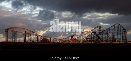 The Big One Roller Coaster Ride At Blackpool Pleasure Beach Theme Park In Blackpool, Lancashire, England, Uk Stock Photo