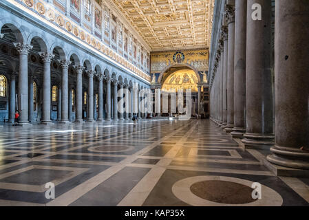 Interior view of Papal Basilica of St. Paul outside the Walls  Stock Photo