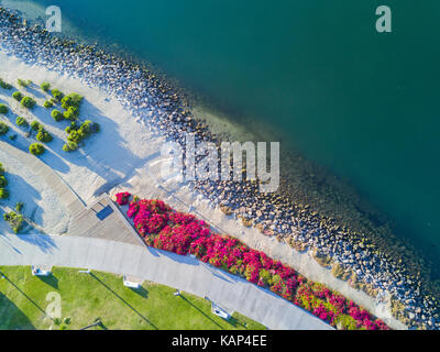 Beautiful aerial afternoon view around Rainbow Harbor, Long Beach, California, U.S.A. Stock Photo