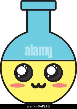 kawaii cute tender erlenmeyer flask Stock Vector