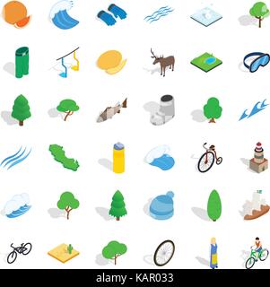 Animal icons set, isometric style Stock Vector