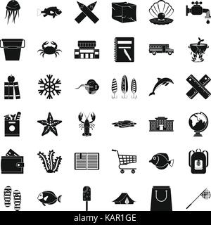 Crab icons set, simle style Stock Vector