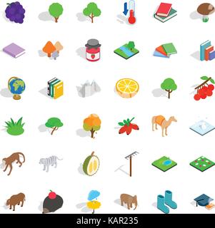Zoology icons set, isometric style Stock Vector