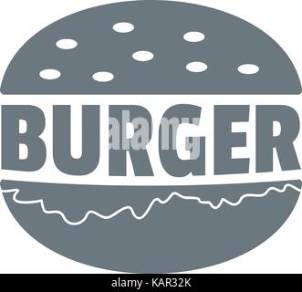 Burger logo, simple gray style Stock Vector