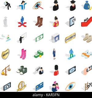 Selfie icons set, isometric style Stock Vector