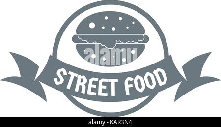 Street burger logo, simple gray style Stock Vector