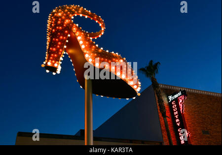 Neon Light Woman's High Heel Shoe in the Fremont Distict Stock Photo