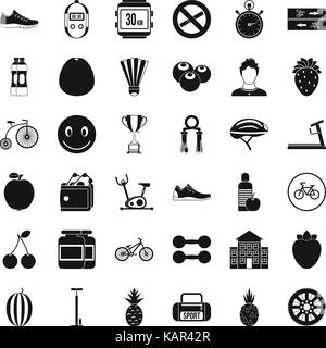 Measure icons set, simle style Stock Vector