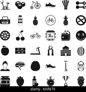 Muscle icons set, simle style Stock Vector
