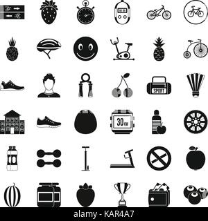 Protein icons set, simle style Stock Vector