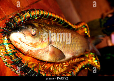 Decorated Fish & Bengali Wedding Ceremony Stock Photo