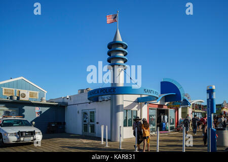 Santa Monica, JUN 21: Police station of the pier on JUN 21, 2017 at Santa Monica, Los Angeles County, California, United States Stock Photo