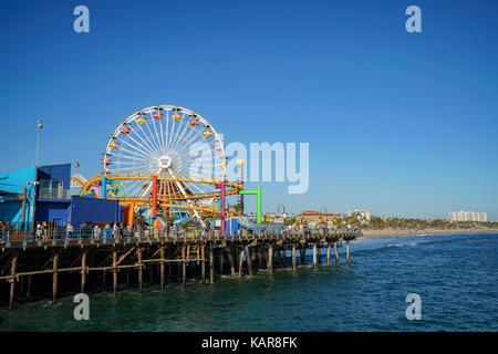 Santa Monica, JUN 21: The amusement park of the pier on JUN 21, 2017 at Los Angeles County, California, United States Stock Photo