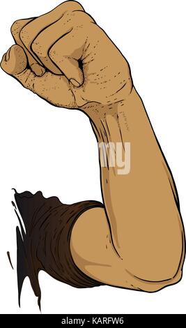 Gesture raised fist Stock Vector