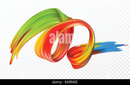 Color brushstroke oil or acrylic paint design element for presentations, flyers, leaflets, postcards and posters. Vector illustration Stock Vector