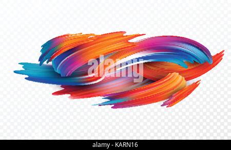 Color brushstroke oil or acrylic paint design element for presentations, flyers, leaflets, postcards and posters. Vector illustration Stock Vector
