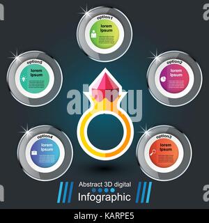 Paper glass ring infographic. Stock Vector