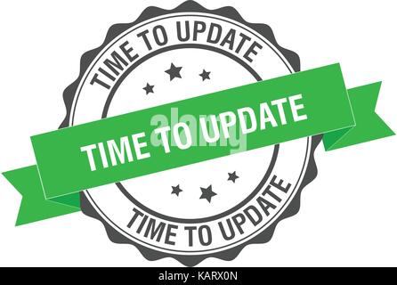 Time to update stamp illustration Stock Vector
