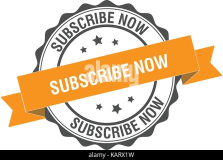 Subscribe now stamp illustration Stock Vector