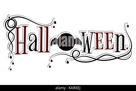 Happy Halloween. Halloween Vector Design with Happy Halloween Lettering. Vector illustration. Stock Vector