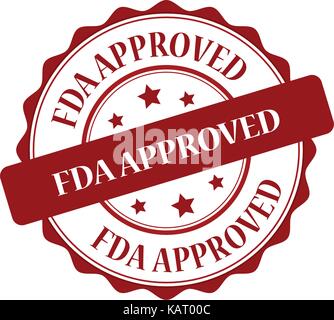 Fda approved red stamp illustration Stock Vector