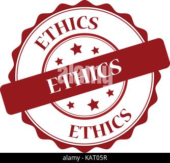 Ethics red stamp illustration Stock Vector