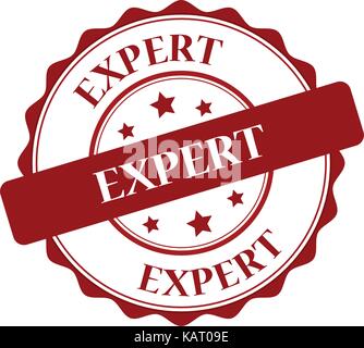 Expert red stamp illustration Stock Vector