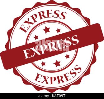 express stamp. express round isolated sign. express label set Stock ...