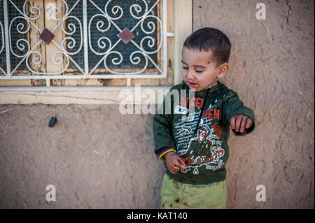 Portrait of a boy in village Merzouga, Morocco Stock Photo