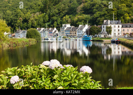 Harbor of Port Launay on the Aulne river in the Finistère department of Brittany, France Stock Photo