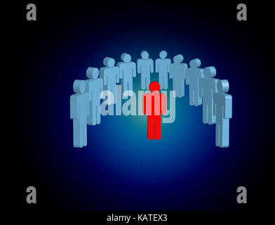 View of a Intruder in a group of network people - Business and contact concept Stock Photo