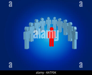 View of a Intruder in a group of network people - Business and contact concept Stock Photo