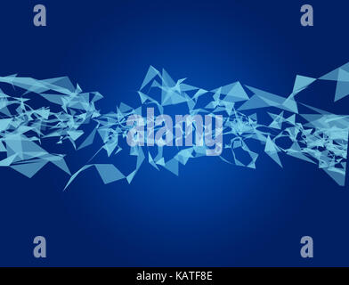 View of a Abstract triangle displayed on a futuristic interface with line and points - Technology and connection concept Stock Photo
