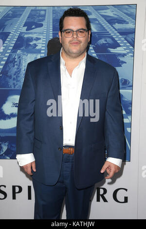 September 26, 2017 - Hollywood, California, U.S. - Josh Gad. HBOâ€™s Documentary Film SPIELBERG Los Angeles Premiere held at  Paramount Studios.(Credit Image: © F. Sadou/AdMedia via ZUMA Wire) Stock Photo