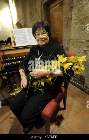 FILE Harpsichordist Zuzana Ruzickova in Prague, Czech Republic, January 16, 2012. Ruzickova died after a short serious illness in hospital at the age of 90 years today, September 27, 2017. Ruzickova, who was often referred to as the first lady of harpsichord, was the wife of composer Kalabis (1923-2006). She won fame for her performance of Johann Sebastian Bach. She recorded Bach's complete works on 35 CDs. Ruzickova, a soloist of the Czech Philharmonic in 1979-1990, received a number of music awards. Zuzana Ruzickova, born on January 14, 1927, started playing the piano at the age of nine. (CT Stock Photo