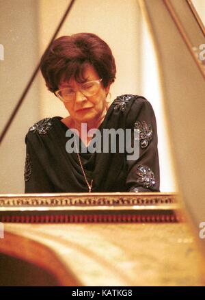 FILE Harpsichordist Zuzana Ruzickova in Prague, Czech Republic, March 3, 1994. Ruzickova died after a short serious illness in hospital at the age of 90 years today, September 27, 2017. Ruzickova, who was often referred to as the first lady of harpsichord, was the wife of composer Kalabis (1923-2006). She won fame for her performance of Johann Sebastian Bach. She recorded Bach's complete works on 35 CDs. Ruzickova, a soloist of the Czech Philharmonic in 1979-1990, received a number of music awards. Zuzana Ruzickova, born on January 14, 1927, started playing the piano at the age of nine. (CTK P Stock Photo