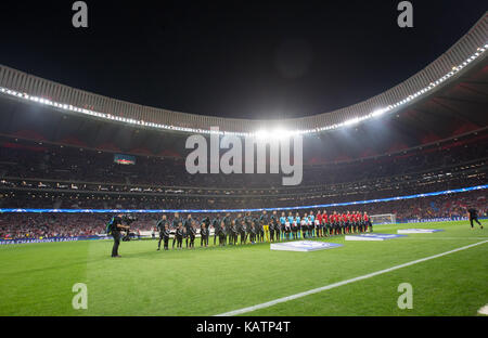 Madrid, Spain. 27th Sep, 2017. Atletico Madrid and Chelsea teams Credit: AFP7/Alamy Live News Stock Photo