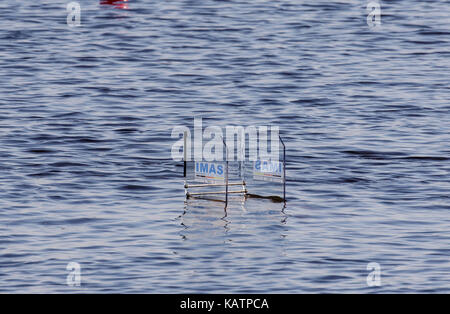 Sarasota-Bradenton, Florida, USA. 27th Sep, 2017. The testing of the starting system that holds the front of the skulls before the World Rowing Championships being held at Nathan Benderson Park in Sarasota-Bradenton, Florida. Del Mecum/CSM/Alamy Live News Stock Photo