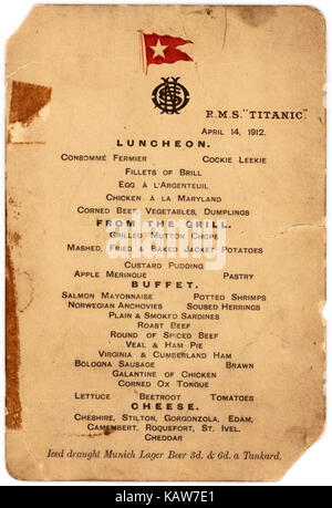 Ultimo menu titanic Stock Photo - Alamy