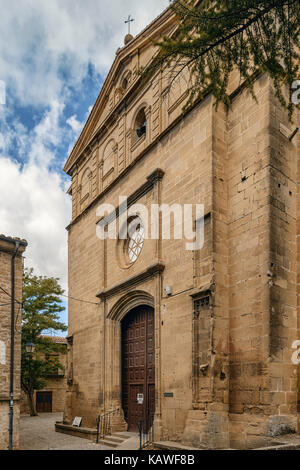 Church of Santa María de los Reyes Templar monastery. Medieval village Laguardia XII century in Romanesque style, La Rioja alavesa, Alava, Spain Stock Photo