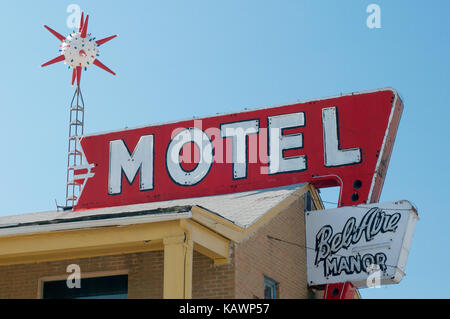 The old Bel Aire Motel on Route 66 at Springfield, Illinois, USA Stock Photo