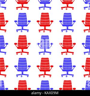 Red Blue Silhouette Seamless Pattern Stock Vector