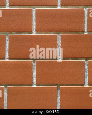 Close-up of Orange Colored Terracotta Bricks Wall, for Background, Texture Stock Photo