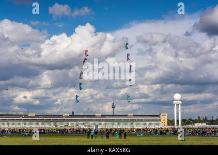 Kite festival at Tempelhofer Feld in Berlin, Germany 2017. Stock Photo