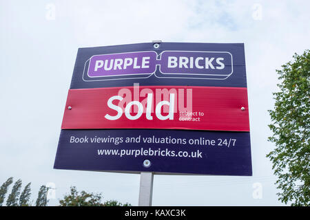 Purple Bricks sold estate agent sign UK