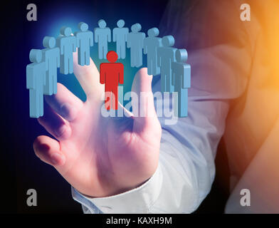 View of a Intruder in a group of network people - Business and contact concept Stock Photo