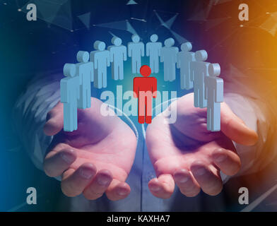 View of a Intruder in a group of network people - Business and contact concept Stock Photo