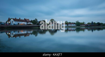 Langstone Mill in Hampshire at twilight. Stock Photo